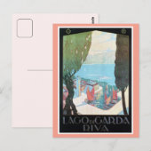 Vintage Riva Lake Garda Italiaanse reisorganisatie Briefkaart (Voorkant / Achterkant)