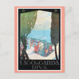 Vintage Riva Lake Garda Italiaanse reisorganisatie Briefkaart