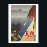Vintage Riva Torbole Lago de Garda Italië Briefkaart<br><div class="desc">Een oude poster adverteren een reis naar Riva Torbole ner Lago di Garda in Italië.</div>