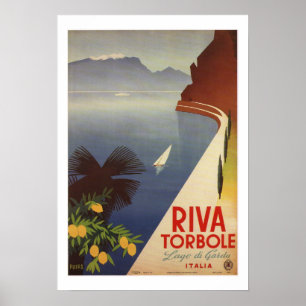 Vintage Riva Torbole Lago de Garda Italië Poster