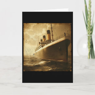 Vintage Rms Titanic Cruise Ship Zet Zeil Mannen W Kaart