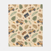 Vintage Road Trip Patroon (3) Fleece Deken (Voorkant)