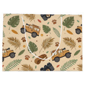Vintage Road Trip-patroon (3) Groot Cadeauzakje (Achterkant)