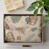 Vintage Road Trip-patroon (3) Tissuepapier (Geschenk)