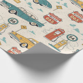 Vintage Road Trip Pattern (1) Cadeaupapier (Hoek)