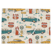 Vintage Road Trip Pattern (1) Groot Cadeauzakje (Achterkant)