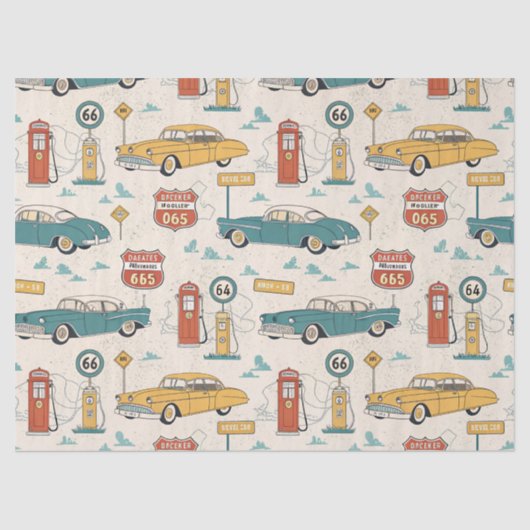 Vintage Road Trip Pattern (1) Tissuepapier (Voorkant)