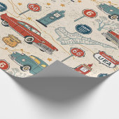 Vintage Road Trip Pattern (2) Cadeaupapier (Hoek)