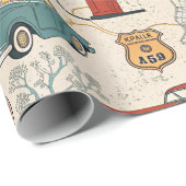 Vintage Road Trip Pattern (2) Cadeaupapier (Rol Hoek)