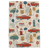 Vintage Road Trip Pattern (2) Medium Cadeauzakje (Voorkant)