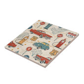 Vintage Road Trip Pattern (2) Tegeltje (Zijkant)