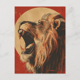 Vintage Roaring Lion  Briefkaart