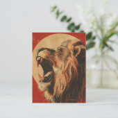 Vintage Roaring Lion  Briefkaart (Staand voorkant)