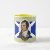 Vintage Robert Burns Portrait Saltire Mok (Midden)