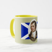 Vintage Robert Burns Portrait Saltire Mok (Voorkant links)