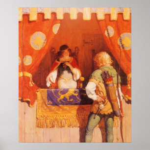 Vintage Robin Hood ontmoet Maid Marian door NC Wye Poster