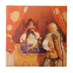 Vintage Robin Hood ontmoet Maid Marian door NC Wye Tegeltje