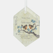 Vintage Robins Bruidsmeisje Ornamente Glas Ornament (Voorkant links)