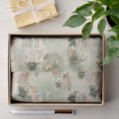 Vintage Robins en kerstgroeten Tissuepapier (Geschenk)