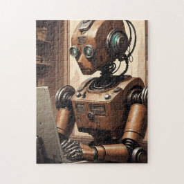 Vintage Robot AI Puzzel - Retro Tech Jigsaw
