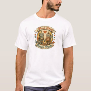 Vintage robot koppel sticker t-shirt