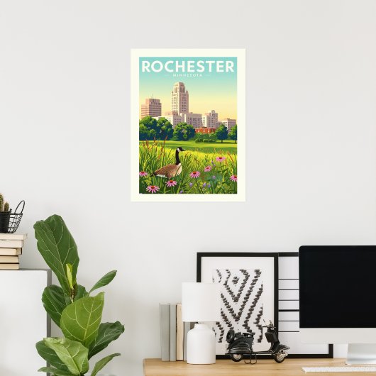 Vintage Rochester Minnesota Poster (Thuiskantoor)