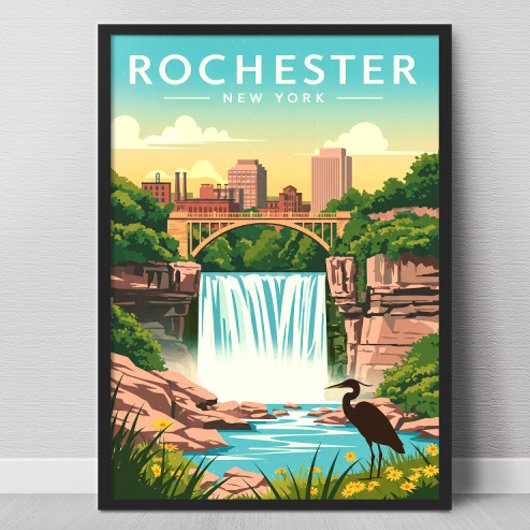 Vintage Rochester New York Poster
