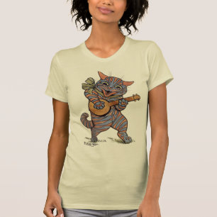 Vintage Rock And Roll Kat door Louis Wain T-shirt