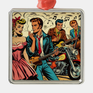 Vintage Rock and Roll-strips uit de jaren 50 Metalen Ornament
