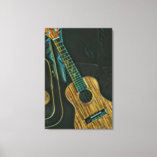 vintage rock guitar player artwork canvas afdruk (Voorkant)