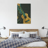 vintage rock guitar player artwork canvas afdruk (Insitu (Slaapkamer))