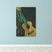 vintage rock guitar player artwork canvas afdruk (Insitu (Houten vloer))