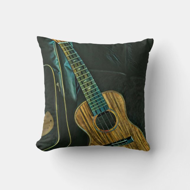 vintage rock guitar player artwork kussen (Voorkant)