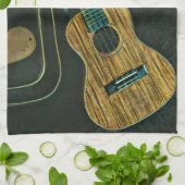 vintage rock guitar player artwork theedoek (Gevouwen)