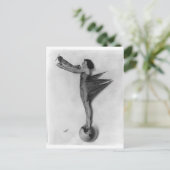 Vintage Rocket Lady Briefkaart (Staand voorkant)