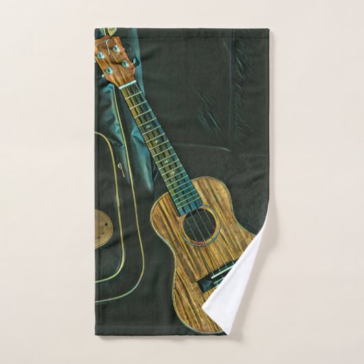 vintage rockgitarist kunstwerk handdoek (Handdoek)