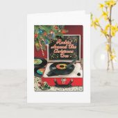 Vintage - Rockin rond de Kerstboom, Kaart (Gele Bloem)