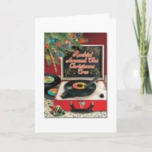 Vintage - Rockin rond de Kerstboom, Kaart
