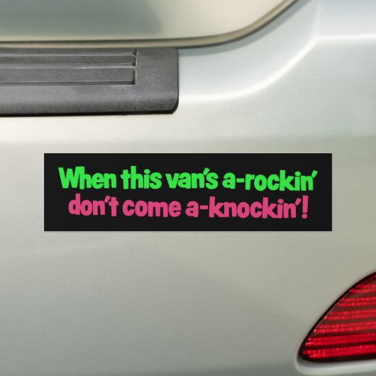 Vintage Rockin Van Bumpersticker (Op auto)