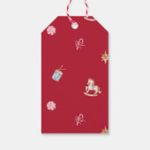 Vintage Rocking Horse Christmas Cadeaulabel (Achterkant)