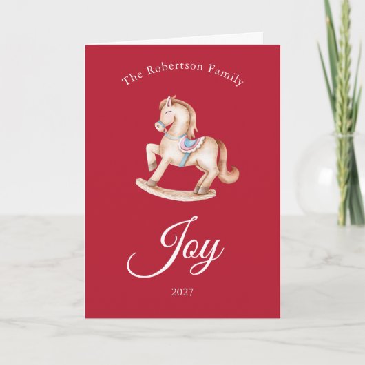 Vintage Rocking Horse Christmas Card (Voorkant)