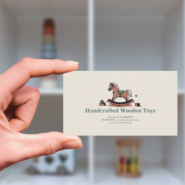 Vintage Rocking Horse - Wooden Toys Business Card Visitekaartje