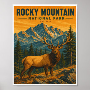 Vintage Rocky Mountain National Park Reisposter Poster