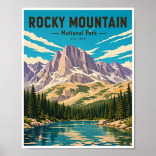 Vintage Rocky Mountain National Park Reisposter Poster
