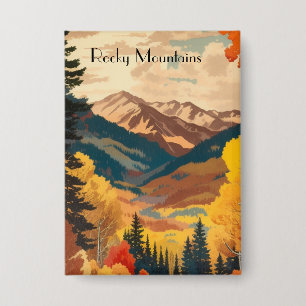 Vintage Rocky Mountains Avonturenbadge Button