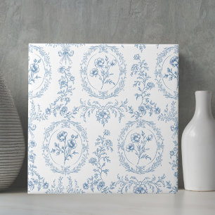 Vintage Rococo Bloemen Bloempatroon Tegeltje