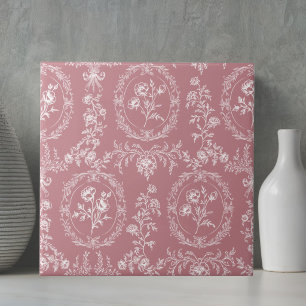 Vintage Rococo Bloemen Bloempatroon Tegeltje