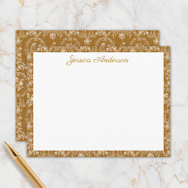 Vintage Rococo Bloemen Bloemrijke Gepersonaliseerd Notitiekaartje