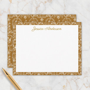 Vintage Rococo Bloemen Bloemrijke Gepersonaliseerd Notitiekaartje