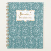 Vintage Rococo Bloemen Bloemstuk Persoonlijke Naam Planner (Voorkant)